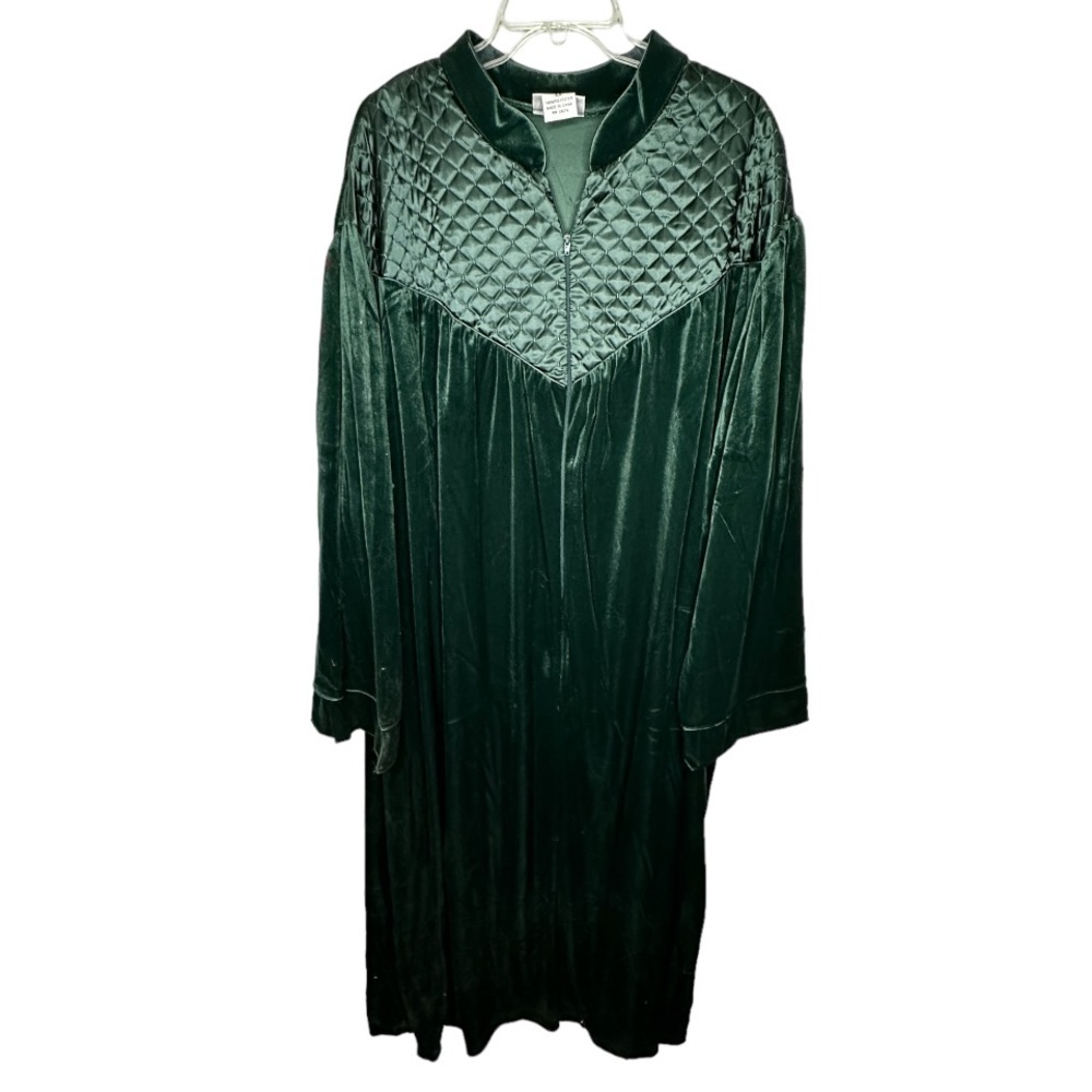 Vintage CW Classics Velvet‎ Zip Green Robe